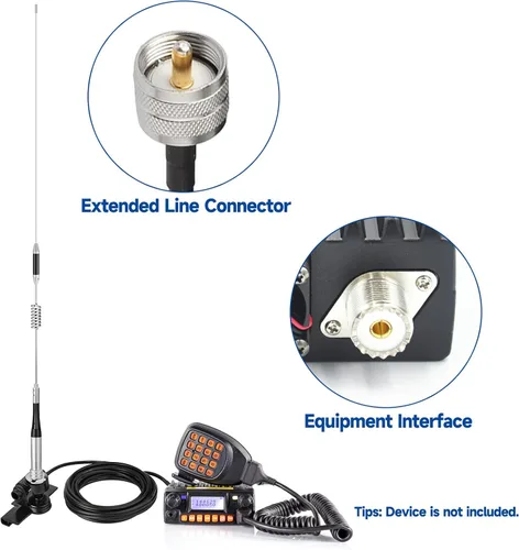Vista 5 de Bingfu Antena de radio móvil de radioaficionado VHF UHF 136-174MHz 400-470MHz Radio aficionado Radio de dos vías Antena de radio con soporte fijo