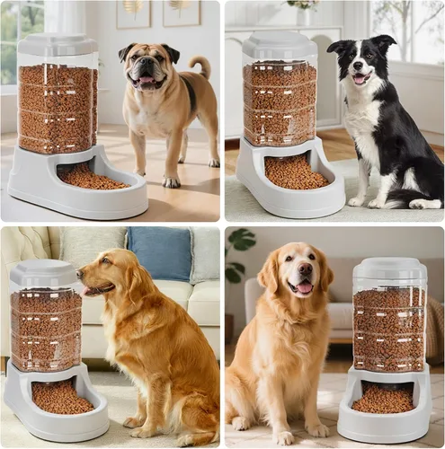 Vista 3 de Kenond Alimentador grande del perro de la gravedad 9.5L, dispensador