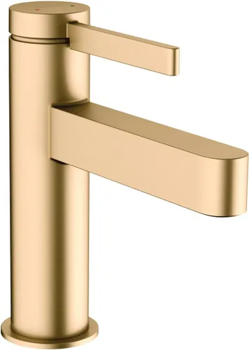 Vista 6 de hansgrohe Finoris 76010341 - Grifo moderno para lavabo de baño de 1 manija y 1 orificio de 5 pulgadas de alto, cromo negro cepillado Cromo cepillado