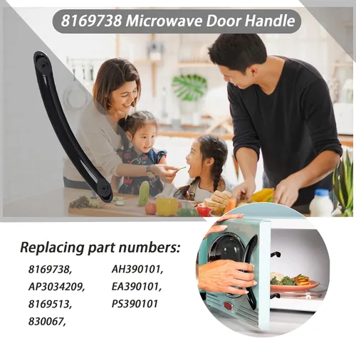 Vista 4 de 8169738 - Mango de microondas compatible con microondas Whirl-Pool, reemplaza a los números 8169738, 8169513, 830067, AH390101, EA390101, PS390101