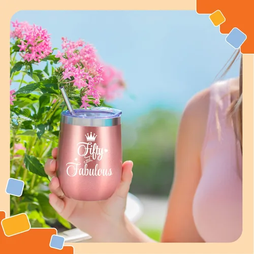 Vista 4 de NewEleven Regalos de cumpleaños número 50 para mujeres, ella, decoraciones de cumpleaños número 50 en 1976, regalo para mujeres que cumplen 50 a 50