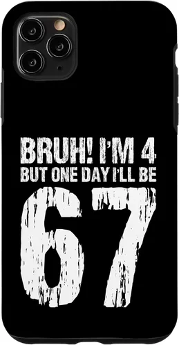 Vista 13 de Bruh I'm 4 But One-Day I'll Be 67 Retro 4th Birthday Kids Case for iPhone 17