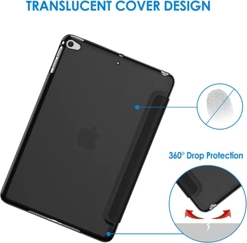 Vista 4 de JETech Funda para iPad mini 5 (modelo 2019 5ª generación), cubierta inteligente con apagado automático/encendido (negro)