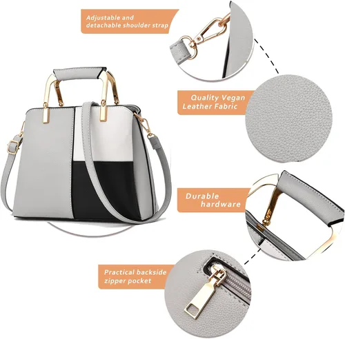Vista 6 de JHVYF Bolso cruzado con asa superior para mujer, estilo clásico, estilo casual