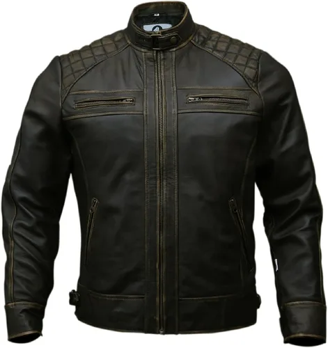 Vista 8 de Artistry Leather Men's Motorcycle Jacket Negro