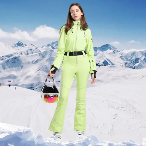 Vista 4 de Chaqueta de esquí para mujer, trajes de nieve delgados, overol deportivo al aire libre, resistente al viento, para snowboard, extraíble, abrigo