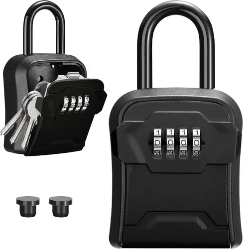 Vista 16 de Puroma Caja de Seguridad, Caja de Llaves con Cerradura de Montaje en Pared y Caja de Seguridad Portátil con Código Reiniciable, Caja de Seguridad