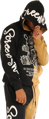 Vista 127 de SCREENSHOT Sudadera urbana de forro polar para hombre, diseño de dibujos animados de animación, parche bordado de gel