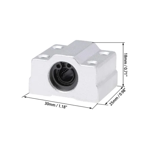 Vista 2 de uxcell Unidades lineales del bloque deslizante SCS6UU del cojinete de bolas de 19.7 ft m, orificio de 19.7 ft m 2pcs