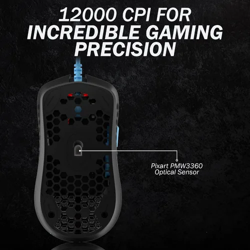 Vista 5 de HK Gaming - Mira M - Mouse para juegos ultraligero con 6 botones, 2.1 onzas