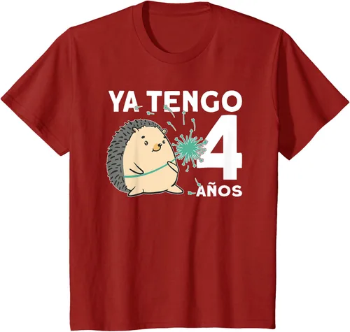 Vista 7 de Niños Niños 4 Cumpleaños erizo Ya tengo 4 años Camiseta
