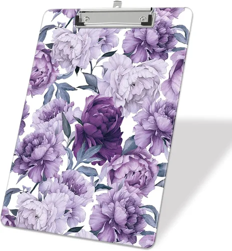 Vista 22 de Portapapeles de plástico A4, lindo portapapeles con clip tamaño carta estándar 9 x 12.5 pulgadas, decorativo para oficina para estudiantes, mujeres
