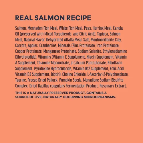 Vista 7 de Alimento seco original para gatos con salmón, bolsa de 4.5 libras Raw-coated kibble with wild-caught salmon for strong muscles, digestive health