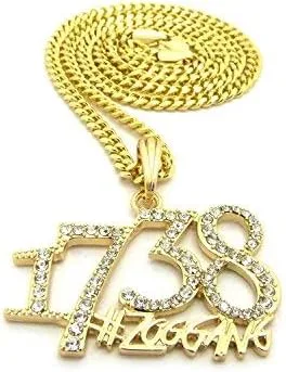 Vista 2 de Shiny Jewelers USA Collar de cadena cubana para hombre, 1738, zoológico, remy, boyz, micro, colgante, caja cubana, joyería de hip hop
