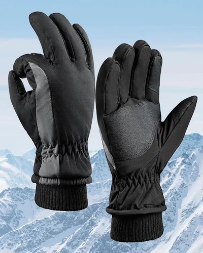 Vista 3 de Guantes de esquí Guantes de invierno impermeables y transpirables para clima frío, guantes de nieve para hombres y mujeres
