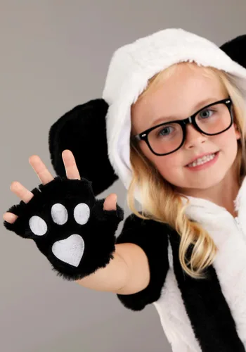 Vista 4 de Disfraz de Panda a la Moda para Niña Pequeña Multicolor