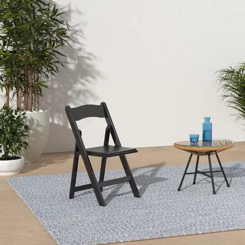 Vista 2 de Silla plegable acolchada de madera clásica americana