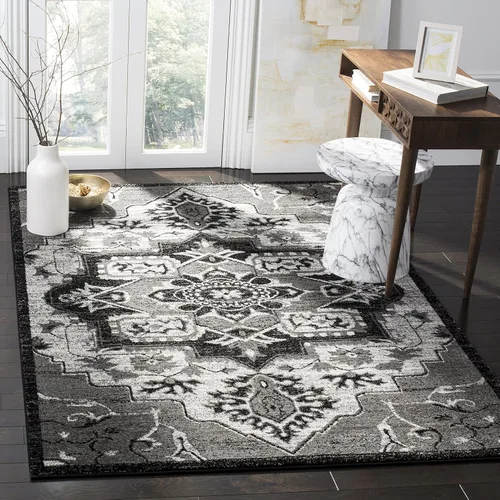 Vista 6 de SAFAVIEH Vintage Hamadan Collection - Alfombra de pasillo, 2.3 x 8 pies, gris claro y gris, diseño persa oriental, no desprende pelusa y de fácil