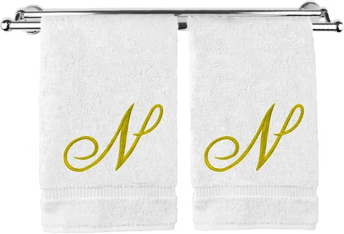 Vista 119 de Toalla de mano con monograma, regalo personalizado, 16 x 30 pulgadas, extra absorbente, 100% algodón turco, acabado de rizo suave, para baño, cocina