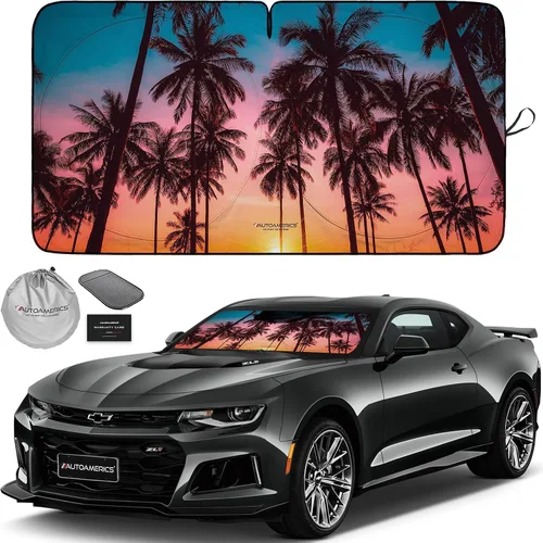 Vista 74 de Parasol de Parabrisas de Una Pieza - Parasol Cromado Líquido Plegable para Ventana Delantera de Auto para Carros SUV Camión - Protector Visor