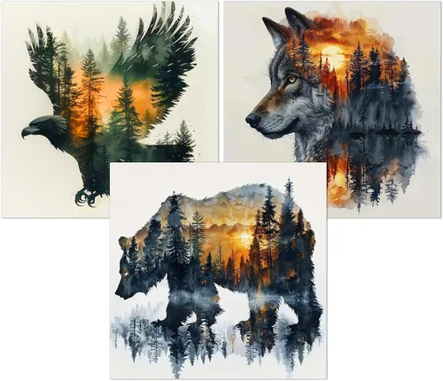 Vista 19 de Meothan - Paquete de 12 kits de arte de diamantes 5D para adultos, de animales, cristales redondos, para regalo o para decoración del hogar de 12 x
