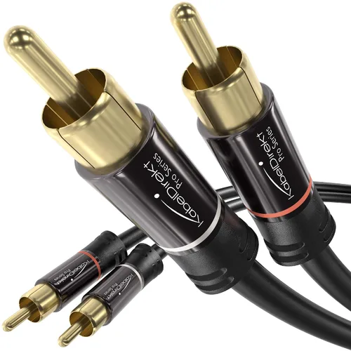 Vista 10 de KabelDirekt – 2X 10 pies de cable Cinch, cable de audio estéreo 2 x 2 Cinch – Resistente a roturas, calidad de sonido brillante