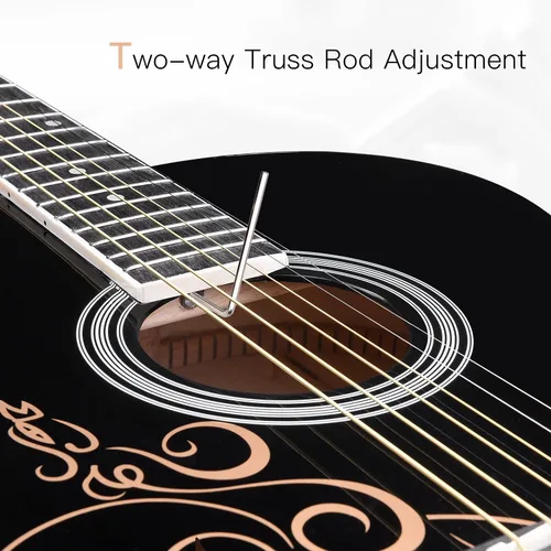 Vista 7 de Guitarra acústica de concierto WINZZ AF227A de 39 pulgadas con kit completo, enredadera delicada