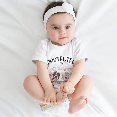 Vista 3 de Gossby Mameluco personalizado para bebé, niño, niña con diseño de perro, nombre - recién nacido, bebé, regalo para padres recién nacidos, 0-24 meses