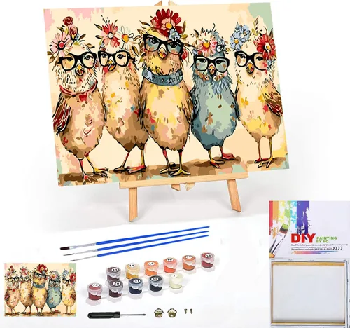 Vista 11 de Meothan Kits de pintura por números para adultos enmarcados, pintura de otoño por números para adultos principiantes, kits de pintura de calabaza