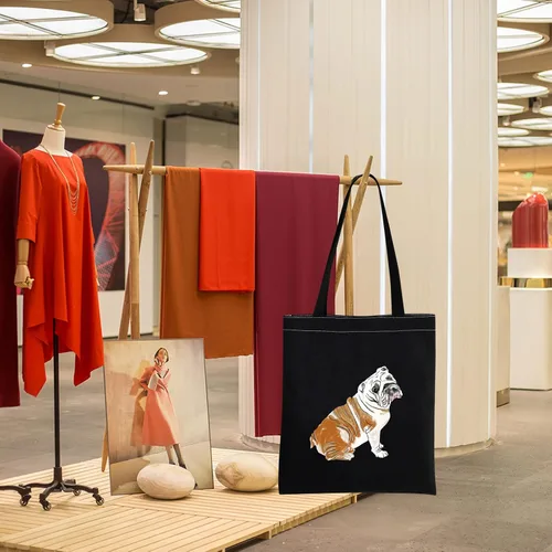Vista 7 de MBMSO Regalos de bulldog inglés bolsa de mano de bulldog inglés regalos para dueños perros mamá bolsa de compras