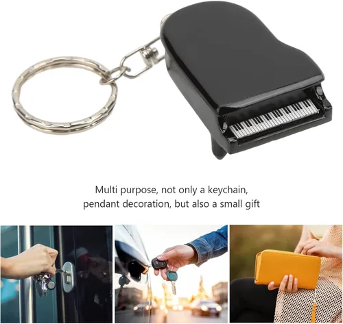 Vista 5 de TOPINCN Aspecto lindo pequeño exquisito mini piano notas musicales coche llavero bolsa colgantes, llavero de piano chaveiro piano, Predeterminado