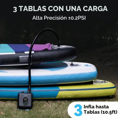 Vista 3 de TOPUMP Electric Paddle Board Pump TPS260, 20PSI Rechargeable SUP Pump