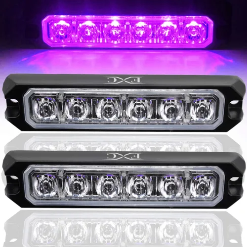 Vista 11 de Purishion - Luz estroboscópica con 6 luces LED color ámbar, impermeable, para barra de precaución, 10 patrones intermitentes, apto para automóvil