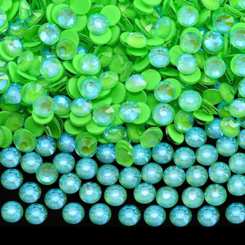 Vista 14 de Diamantes de imitación de cristal con parte trasera plana, gemas luminosas, 1440 unidades de diamantes de imitación de cristal no termoadhesivos