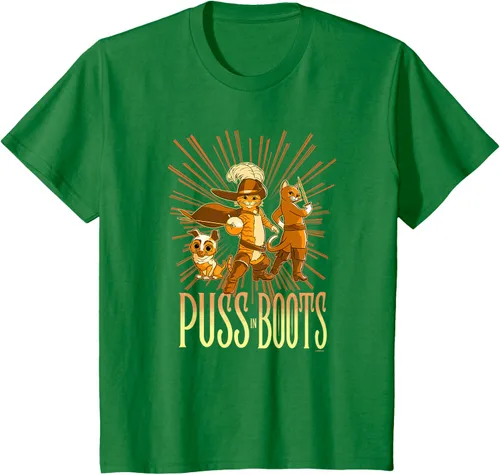 Vista 35 de DreamWorks Puss in Boots: The Last Wish Cat Trio Poster - Camiseta pequeña Negro