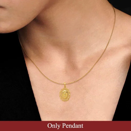 Vista 3 de Colgante de medalla milagrosa ovalada de oro de 14 quilates para mujer, Metal