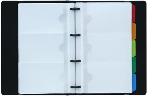 Vista 2 de LI-GELISI Soporte para tarjetas de presentación con capacidad para 180 tarjetas, tarjetero con 5 pestañas de color (negro)