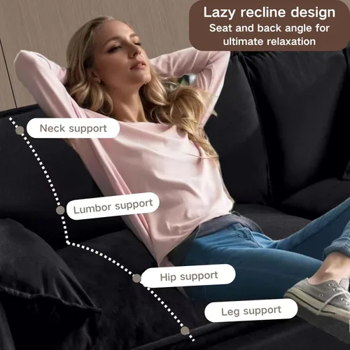 Vista 3 de Modular Sectional Sofa, Oversized Deep Seat U Shaped Couch Set for Living Room, 3 Seater Comfy Cloud Couches with 2 Movable Ottomans, DIY