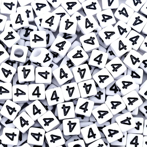 Vista 21 de 300 piezas de cuentas de número 0 redondas de 4x7mm, cuentas de número acrílico individual para hacer pulseras con dijes