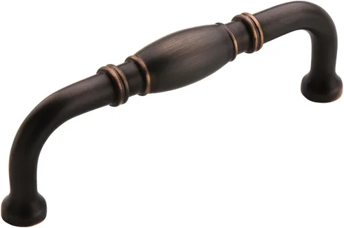 Vista 33 de Amerock Granby 3-3/4 pulgadas (96 mm) de centro a centro Bronce champán Tirador de gabinete - paquete de 10 unidades Champagne bronce