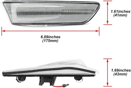 Vista 5 de 2 piezas de luces indicadoras laterales LED ámbar completas para Infiniti G35 coupé Skyline V35 2003-2007, lente transparente, lámpara de señal