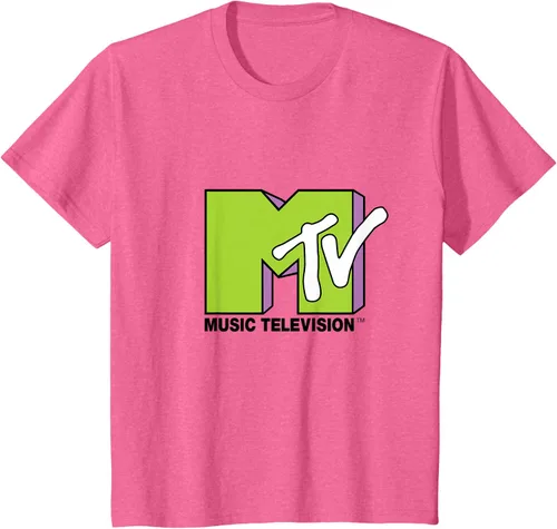 Vista 40 de Camiseta de tratamiento de relleno con logotipo MTV verde lima y morado, Negro, S Azul Marino