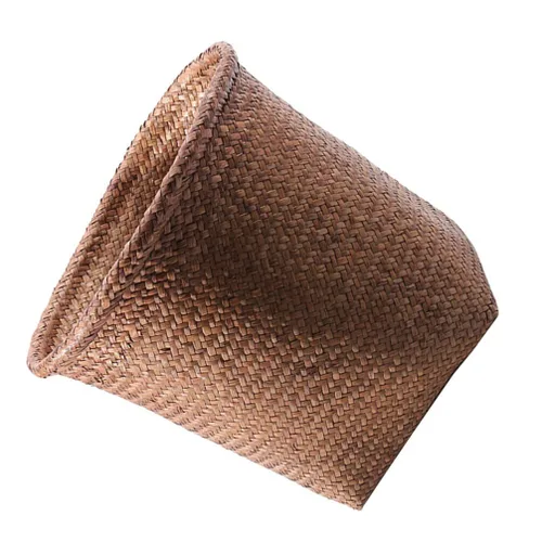Vista 11 de FOMIYES Papelera tejida con pajilla, de mimbre, para el hogar, oficina, dormitorio, 9.4 pulgadas