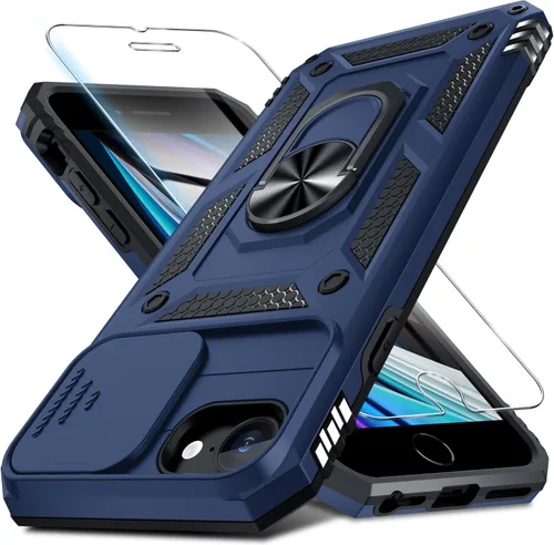 Vista 116 de Janmitta Funda para iPhone 8 Plus/7 Plus/6 Plus, Cubierta de Teléfono con Cubierta Deslizante Integrada para Lente de Cámara + Protector