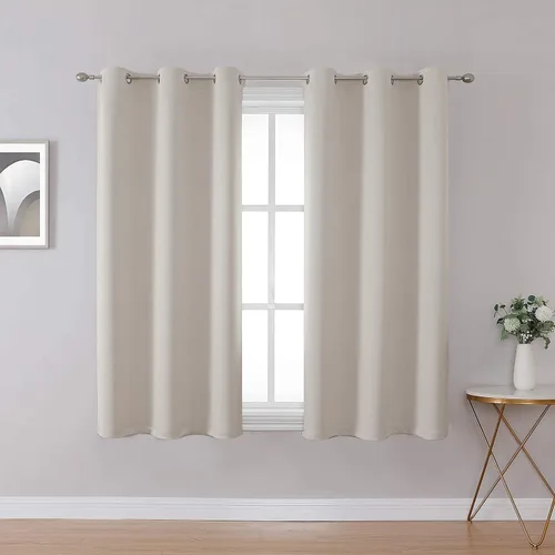Vista 24 de Inherent Fire Retardant Blackout Curtains, Grommet Top, NFPA 701 Certified Flame Resistant Drape, FR Window Curtains for Classroom, 2 Panels, Black