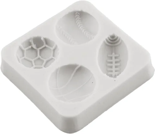 Vista 9 de Moldes deportivos de silicona para fondant, guantes de sóftbol, para fondant, para fútbol, baloncesto, béisbol, rugby, chocolate, para decoración