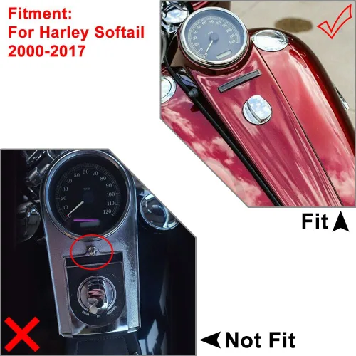 Vista 5 de FSFY - Consola de combustible Smooth Dash, cubierta para tanque de gas, consola de tablero lisa para Harley Softail 2000-2017, color negro