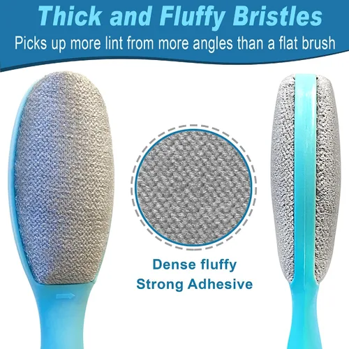 Vista 2 de ezclean - Paquete de 2 cepillos de pelusa para ropa, sofá, muebles, reutilizable y cepillo removedor de pelo de mascotas de doble cara, limpiador