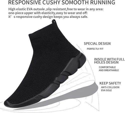 Vista 5 de Womens Socks Sneakers,Fashion Casual Shoes for Women,Lightweight Breathable Sneakers,Slip On No Laces Shoes