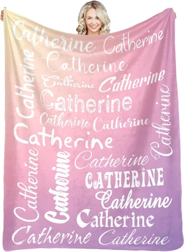 Vista 22 de Manta personalizada con nombre, manta personalizada de franela para niños, mujeres, hombres, Navidad, cumpleaños, madre, padre, día de San Valentín